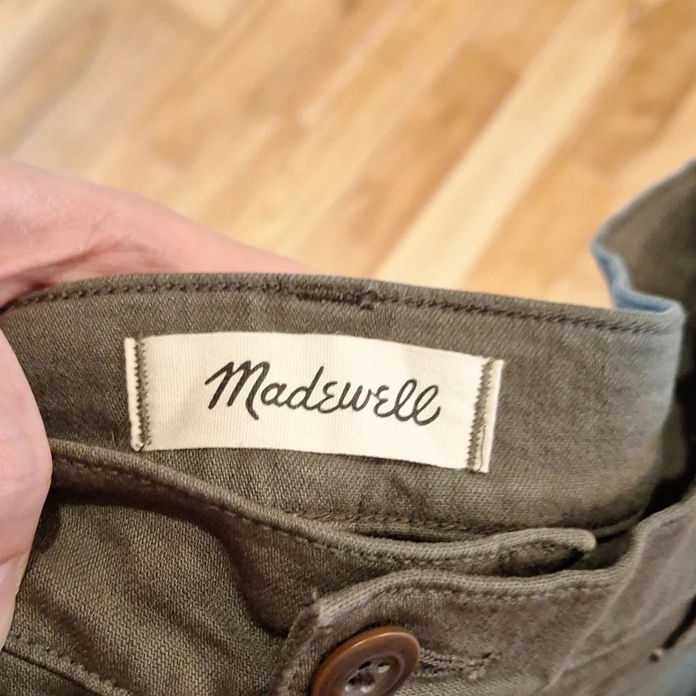 Madewell Emmett Wide Leg Olive Green Pants Size 33 - Picture 12 of 13